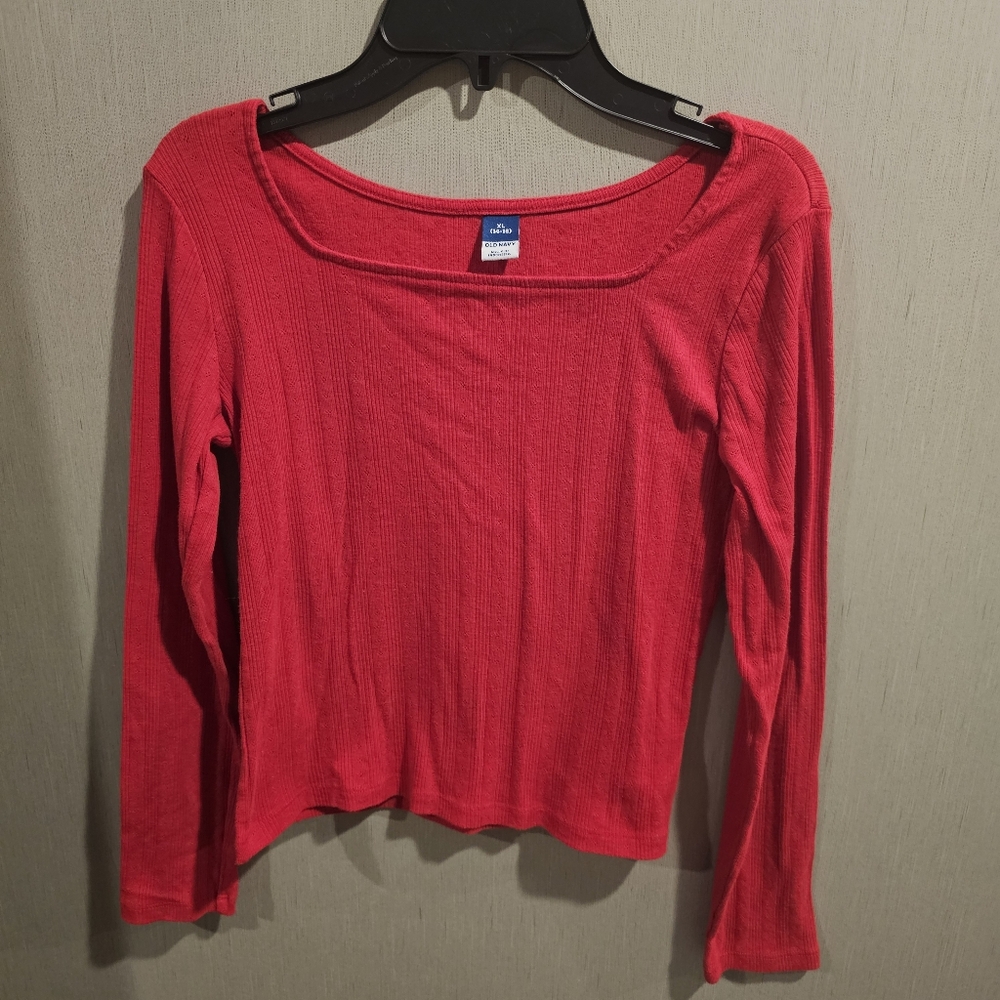 Red long-sleeved shirt size girls XL 14-16